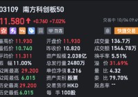 南方科创板50盘中再次拉升 一度涨超10%