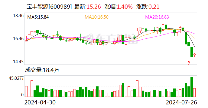 宝丰能源业绩快报：上半年净利润同比增长46.41%